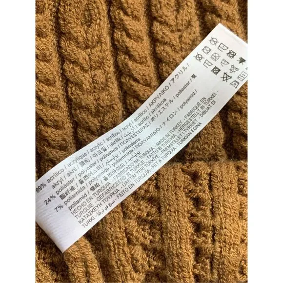 SOLD  Sleeveless Cable Knit Vest Brown S gently used no visible signs of wear - Picture 10 of 12
